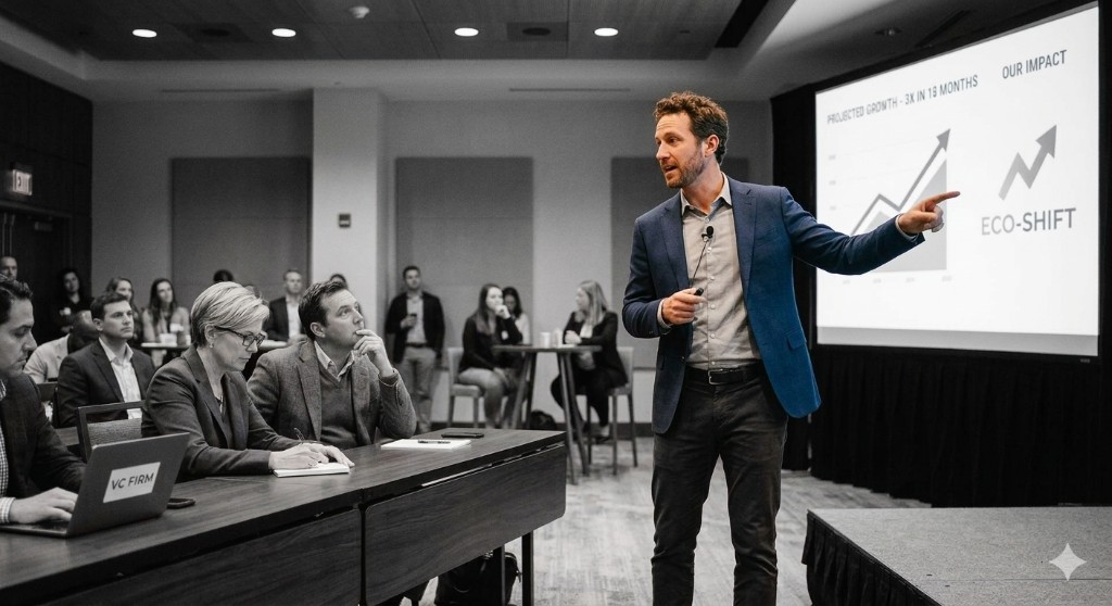 Founder presenting to investors