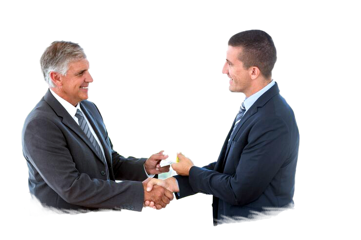 Investor and Founder Handshake
